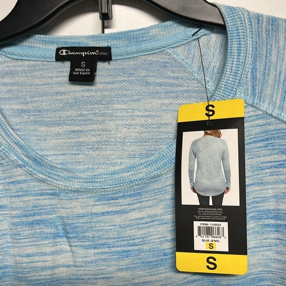 Champion Blue Ribbed Long Sleeve T-Shirt - Picture 4 of 9